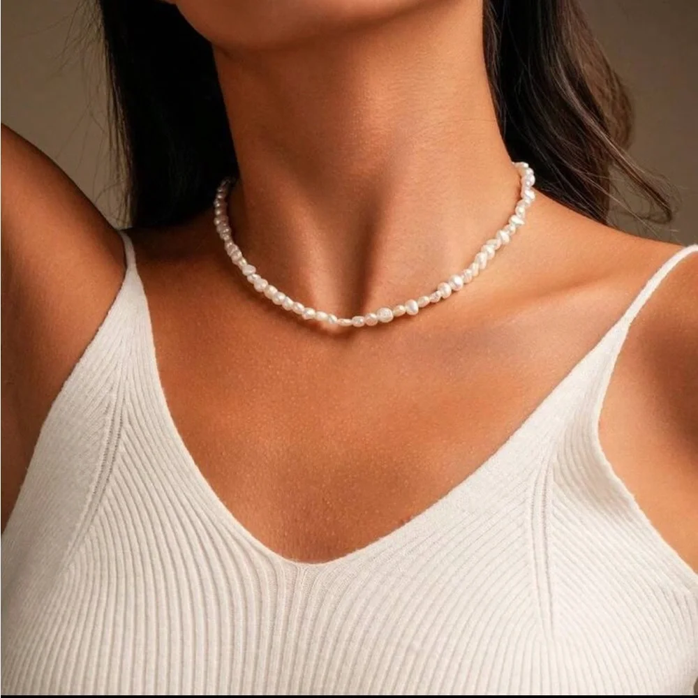 Genuine Freshwater White Pearl Necklace